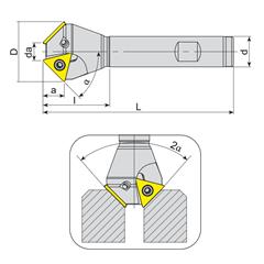 Countersink holder conical 30x45 mm 30 degrees - photo 1