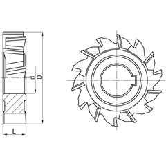 Side and face milling cutter 125 x6 alternate bevel DIN 885 AN HSS - photo 1