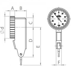 Dial Test Indicator Horizontal 0,8/0,01 mm - zdjęcie 3