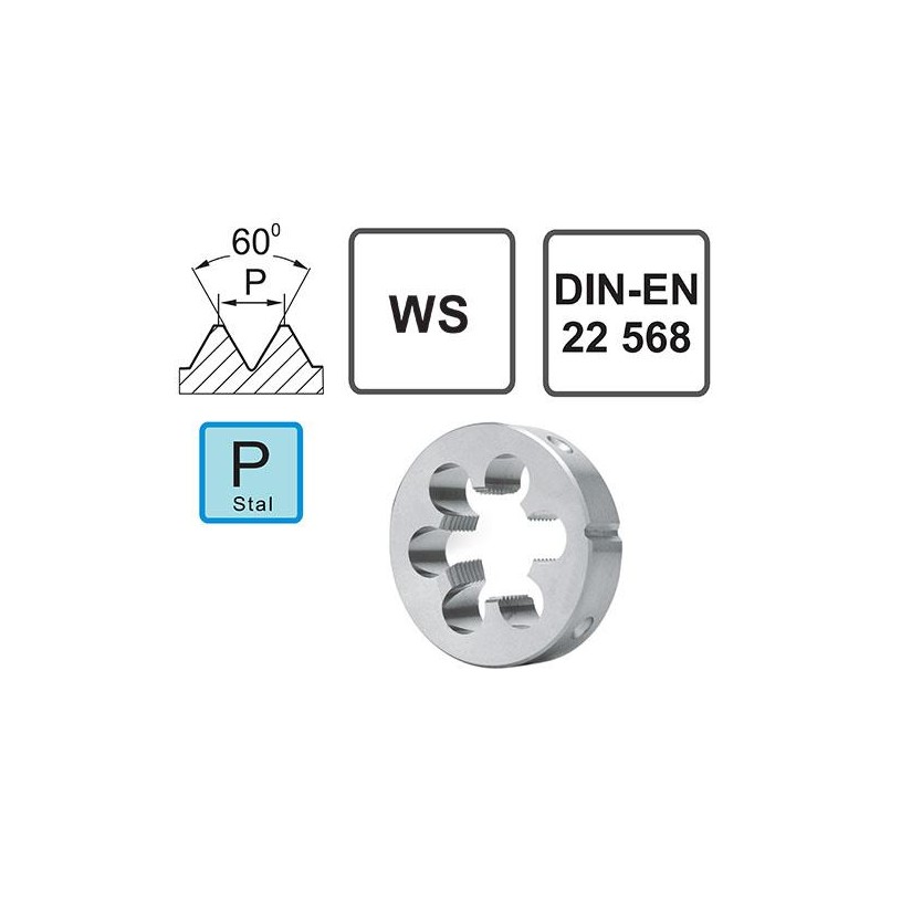 Die M12x1.25 left HSS - Die fine threaded