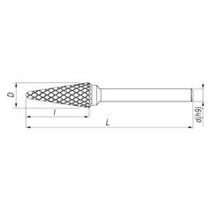 Carbide rotary burr conical round L 0613 M06 - photo 1