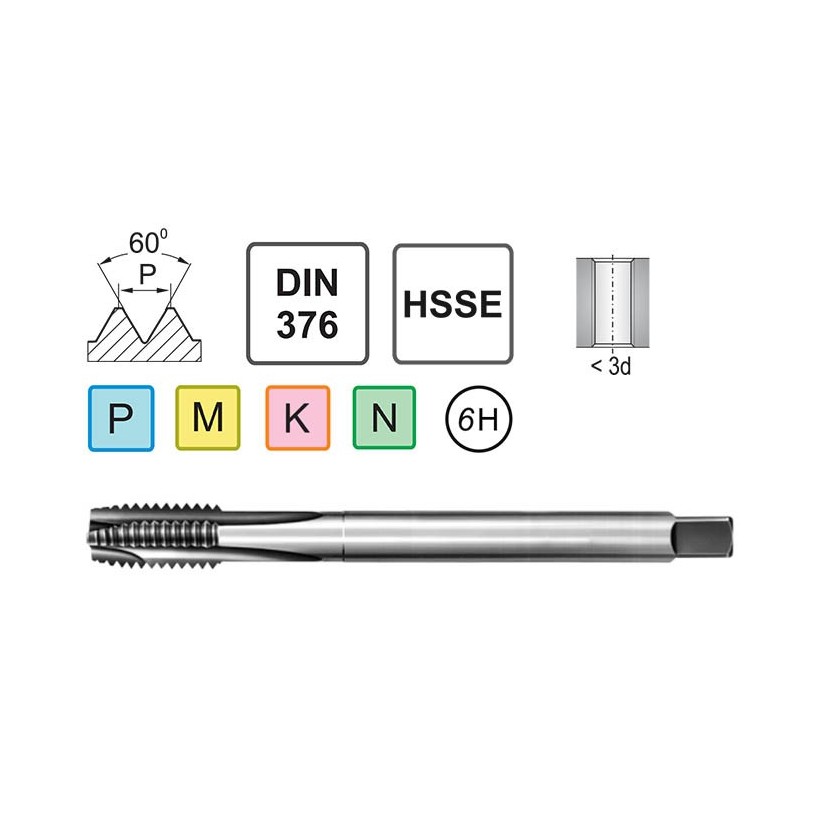 Machine Tap M5 DIN 376 B HSSE TiN - zdjęcie 2