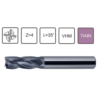 Carbide end mill 1.5 Z-4 VHM 45 HRC