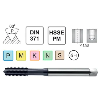 Machine Tap M8 DIN 371 C HSSE-PM