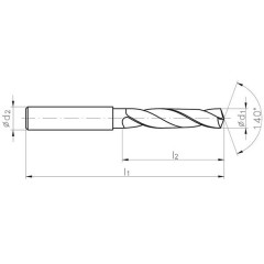 Carbide drill bit 2,5 3XD VHM DIN 6537 HA Guhring - photo 1