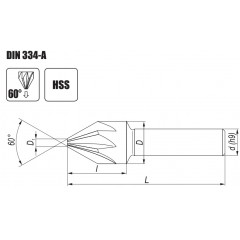 Tapered countersink 20.5/60 DIN 334 A HSS - Technical Articles - Photo 1