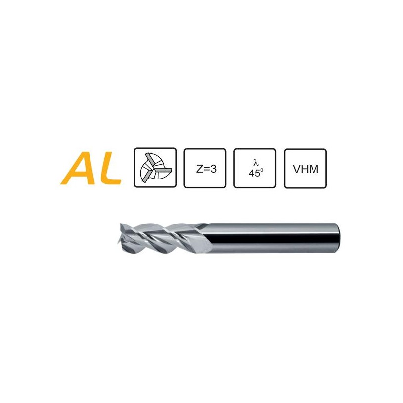 Carbide end mill aluminium 4 mm - Z-3 VHM Carbide