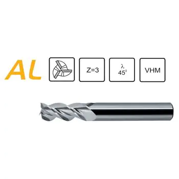 Carbide end mill aluminium 4 mm Z-3 VHM