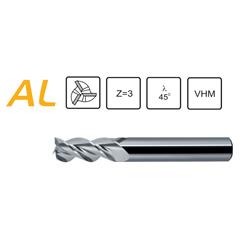 Carbide end mill aluminium 10 mm - Z-3 VHM Carbide