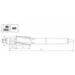 Cylindrical countersink with pilot 54x22 HSS - Technical Articles - image 1