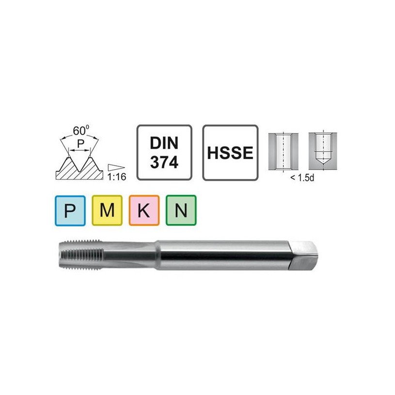 NPT 3/8-18 HSSE tapered tapping tool