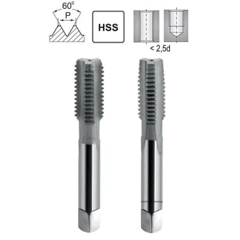 Hand Tap M4x0.5 LH DIN 2181/2 6H HSS