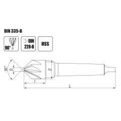 Tapered countersink 40/90 DIN 335 B HSS - Technical Articles - Photo 1