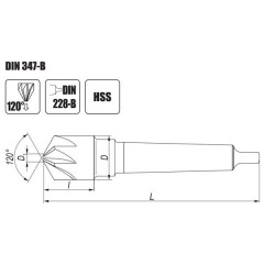 Countershink NWSb DIN 347-B 120/40 HSS - zdjęcie 2