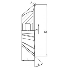Dovetail cutter 63 25 degrees one-sided DIN 1823 A HSS - photo 2