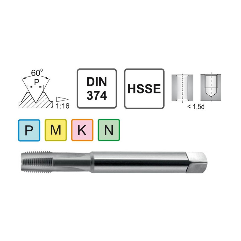 NPTF 1/2-14 DIN 374 C HSSE Fra threader