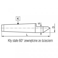 KIEŁ STAŁY ZEWNĘTRZNY PZKf 8730-1 DIN 228 - zdjęcie 2