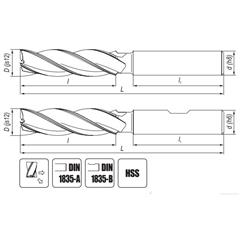 End Mill NFPa 18x120 dł. DIN 844 AKN HSS - zdjęcie 2