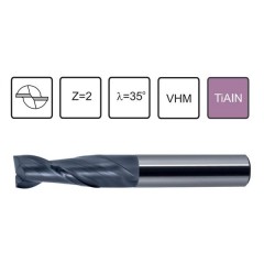 Carbide end mill 16 Z-2 VHM 45 HRC - Cutting-tools24.com