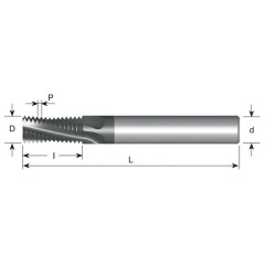 End Mill MT 0604C10 P-1,0 ISO MT7 - zdjęcie 2