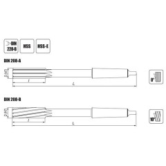 Reamer NRTc 5 H7 DIN 208 HSS - zdjęcie 2