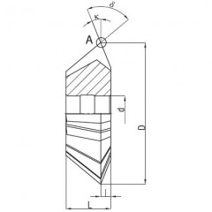 Dovetail cutter 63 60 degrees asymmetrical DIN 1823 B HSS - photo 1