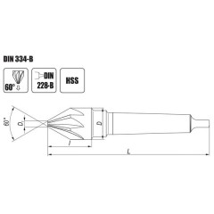 Countershink NWSb DIN 334-B 60/36 HSS - zdjęcie 2