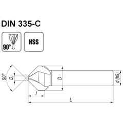 Countershink NWSa DIN 335 90/16,5 HSS - zdjęcie 2