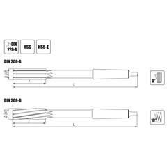 Reamer NRTc 3/8&quot; (9,52) H7 DIN 208 HSS - zdjęcie 2