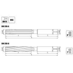 Reamer NRTh 7,5 (19/64&quot;) H7 DIN 206 HSS - zdjęcie 2