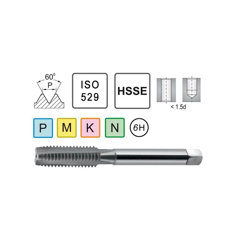 Machine tapping M6X0.75 for stainless steel HSSE.