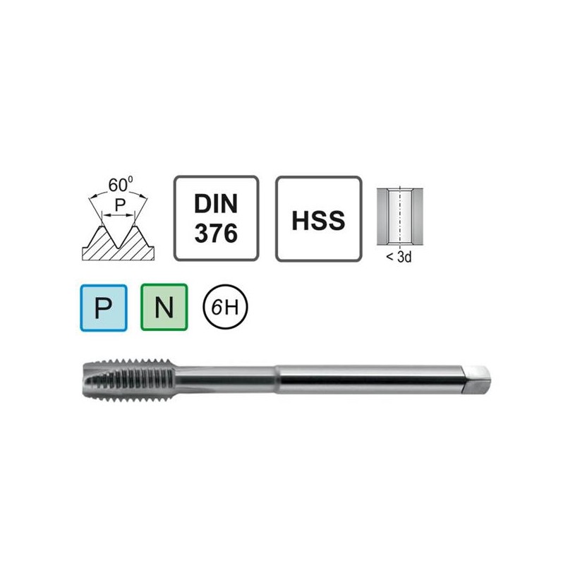 Machine Tapping M45 LH DIN 376 B HSS TiN