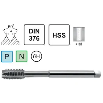 Machine Tap M45 LH DIN 376 B HSS TiN